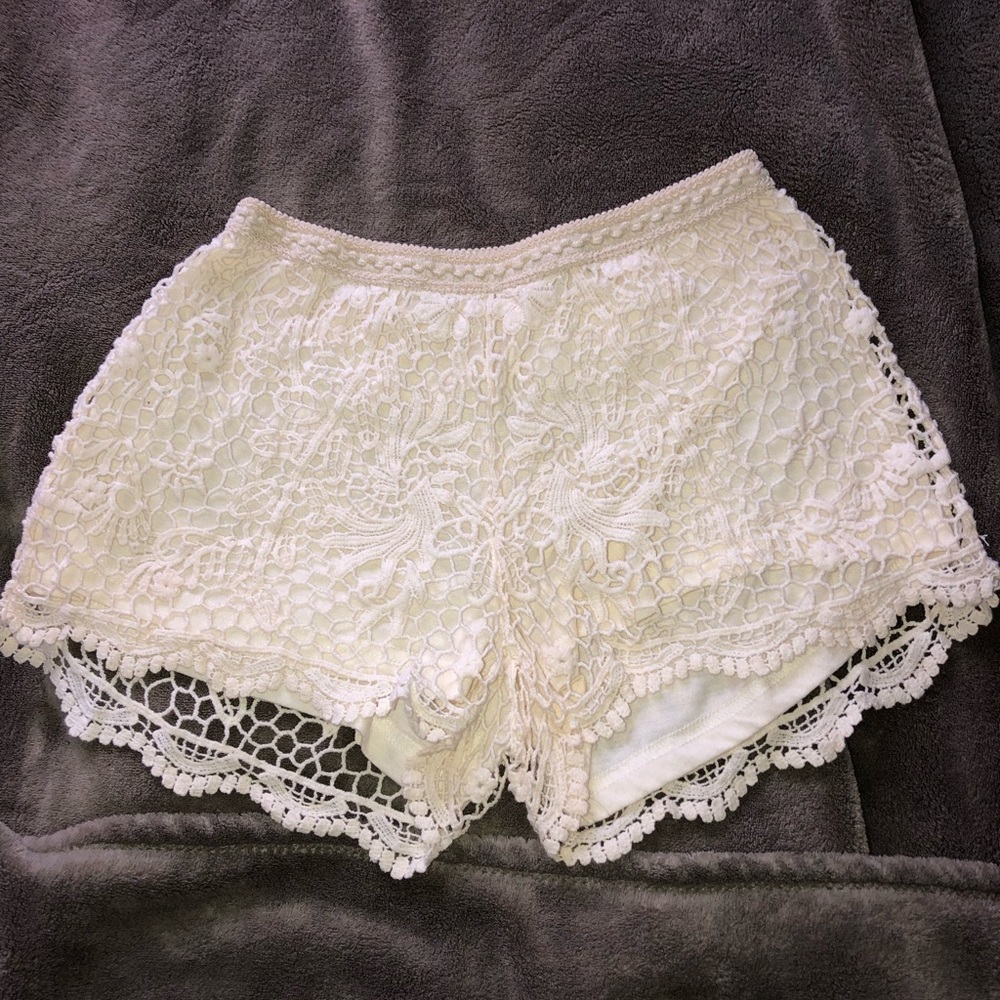 White Lace Shorts